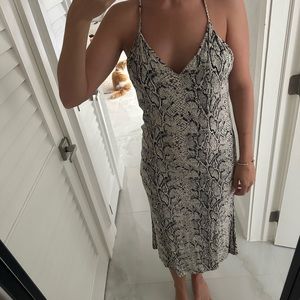 Reformation snake skin low back midi dress